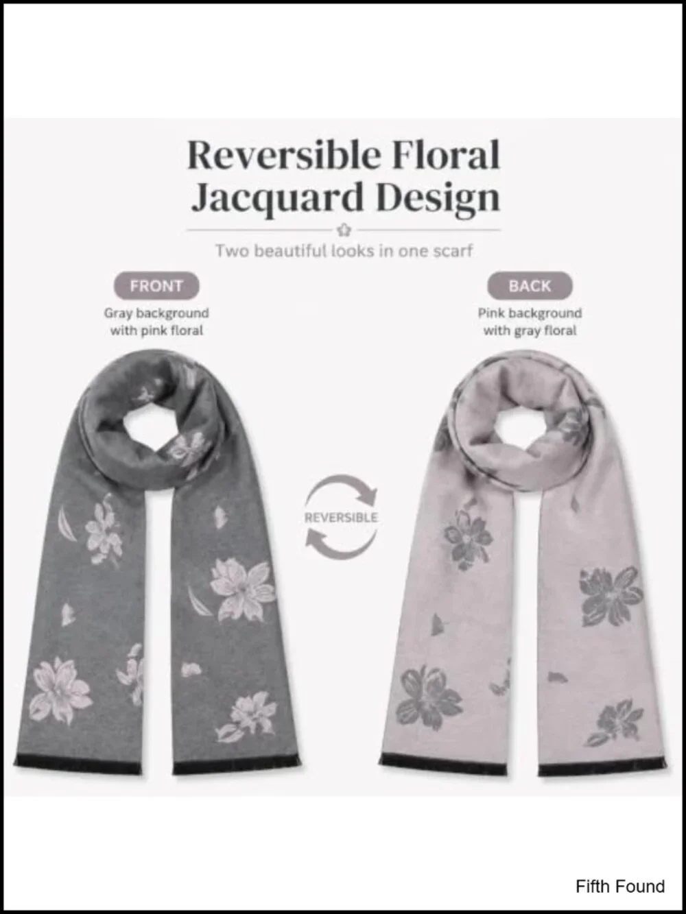 Women's Floral Jacquard Scarf Soft Warm Winter Fashion Wrap Shawl